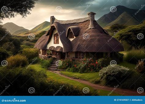 Beautiful Old Thatched Cottage Royalty Free Stock Photo Cartoondealer