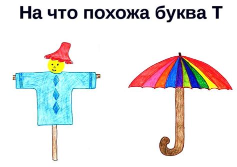 Нарисованные картинки с изображением буквы "Т" для детей.