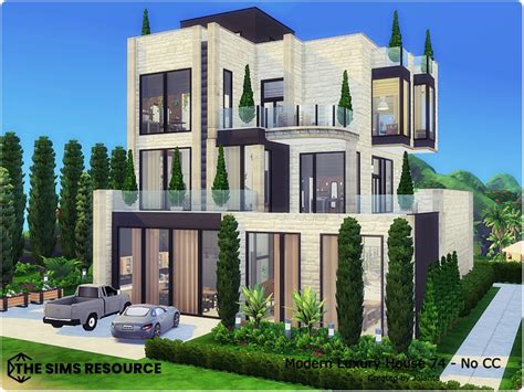 The Sims Resource Modern Luxury House 74 No Cc