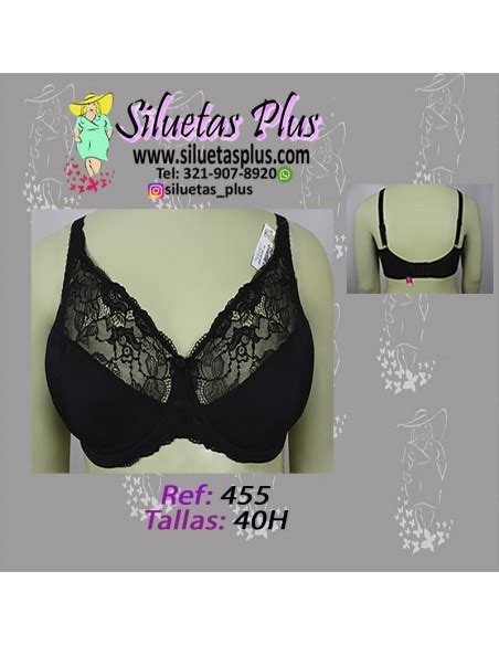 Brasier Talla Grande H Para Busto Pesado Negro Con Varilla Y Encaje R