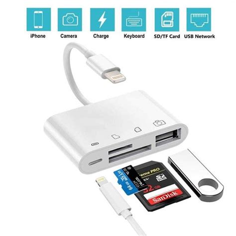 4 In 1 Sdtf Card Reader Usb 20 Female Otg Adapter Cable