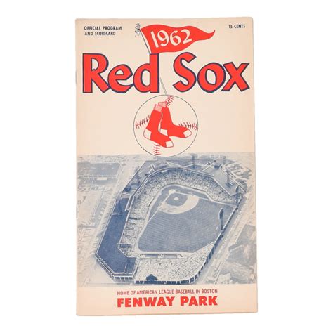 1962 Fenway Park Red Sox Game Program Scorecard Pristine Auction