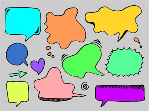 Premium Vector Set Of Hand Drawn Sketch Speech Bubbles Vector Illustration