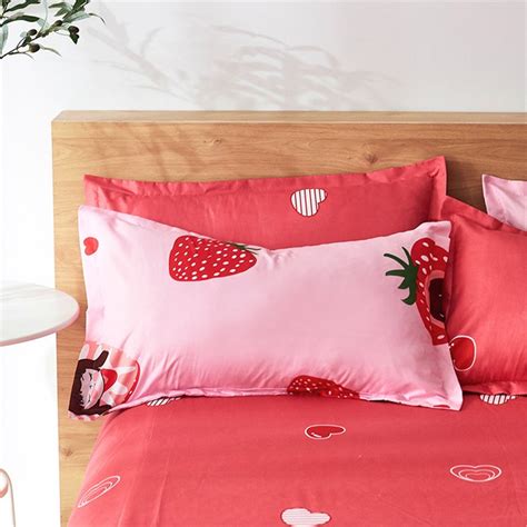 Lovely Pink Strawberry Print Duvet Cover Double Side Bedding Etsy