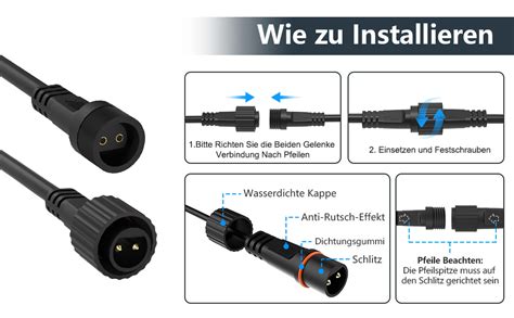 Bolweo M Ft G Lichterkette Verl Ngerung Ip Wasserdichte