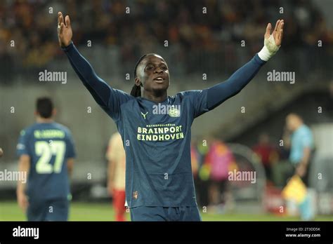 Johan Bakayoko of PSV Eindhoven celebrates his goal during the UEFA ...