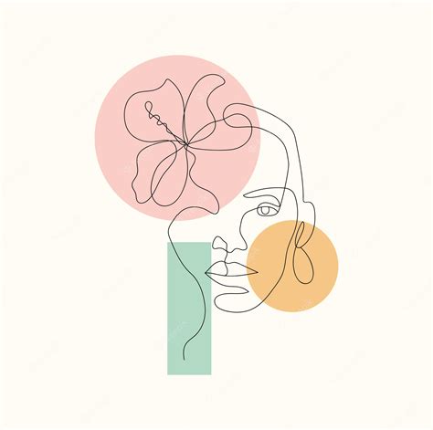 Premium Vector Woman Face One Line Style Face With Flower Hand Drawing Concept Abstract