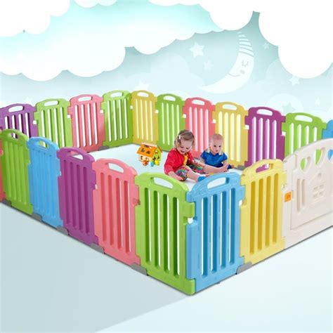 Cuddly Baby 23 Panel Plastic Baby Playpen Interactive Kids Toddler