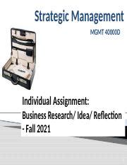 Business Strategy Research Reflection Pptx Strategic Management Mgmt