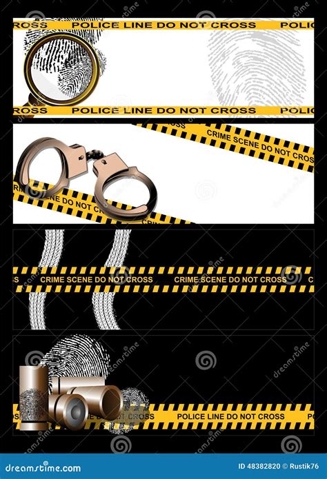 Set Of Banners Crime Scene Stock Vector Image 48382820