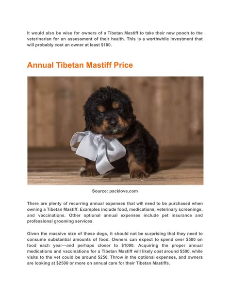 PPT Tibetan Mastiff Price And Lifetime Expenses PowerPoint