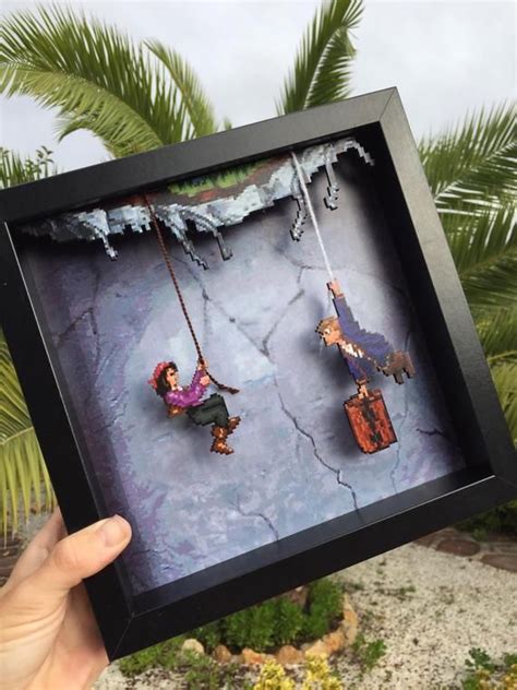 Monkey Island Shadow Box Art / Guybrush Threepwood and Elaine - Etsy ...