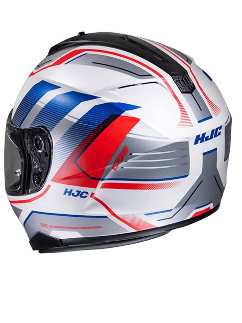 Kask Motocyklowy Integralny Hjc C Nian Bia O Niebiesko Czerwony Hjc