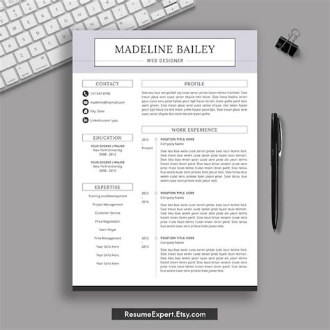 New Zealand Cv Template Resume Template For Word Etsy