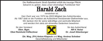 Traueranzeigen Von Harald Zach Trauer Kleinezeitung At