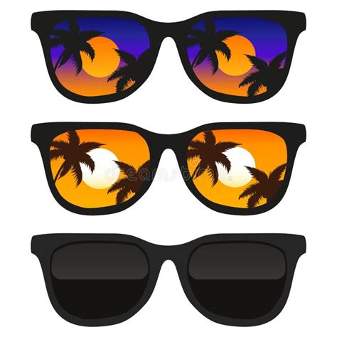 Beach Reflection Sunglasses Stock Vector Illustration Of Glasses Reflection 208133855