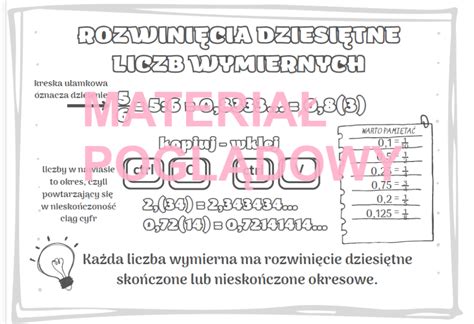 Rozwinięcia dziesiętne liczb wymiernych ułamki okresowe notatka