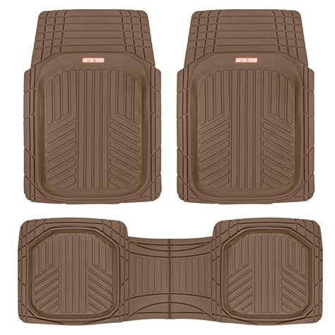 Motor Trend Flextough Plus Brown Rubber Car Floor Mats All Weather