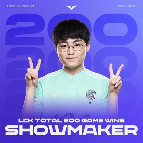 【里程碑】：dk Showmaker达成lck联赛200胜成就！ 直播吧zhibo8 Cc