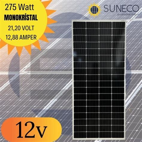 Suneco 275W Half Cut Watt Monokristal Solar Güneş Paneli A Sınıf 12