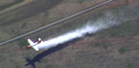 p air tanker water drop filmed   feet wildfire today