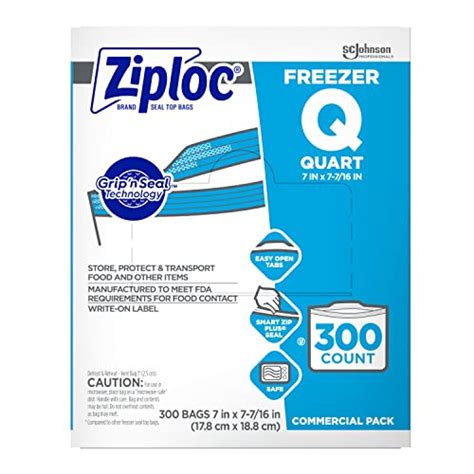 Sc Johnson Professional Ziploc Quart Food Storage Freezer Bags Grip N