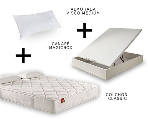 Colchón de muelles Classic con canapé y almohadas de Pikolin