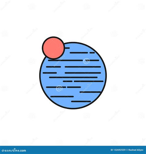 Planet Neptune Icon. Element of Space Outline Color Icon. Thin Line ...