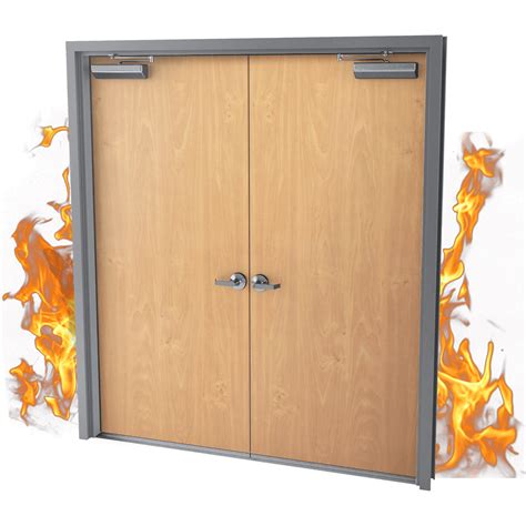 Fire Rated Commercial Wood Double Doors Shop Fire Rated Wood Double