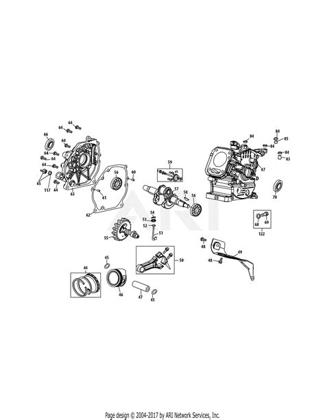 Troy Bilt 170 C0a Engine Parts Diagram For 170 C0a Crankcase