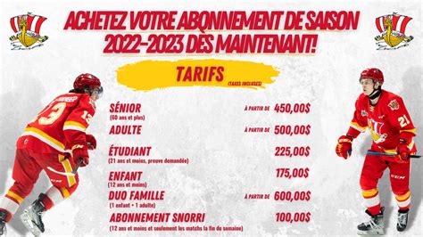 Abonnement De Saison 2022 2023 Le Drakkar De Baie Comeau