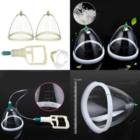 Breast Cupping Set Dual Large Suction Cup With Manual Hand Pump