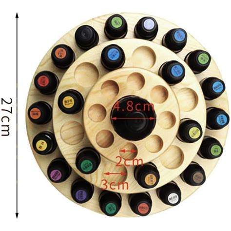 Illóolaj tartó 39 palack forgó kerek fa 27 x 12 5 cm eMAG hu