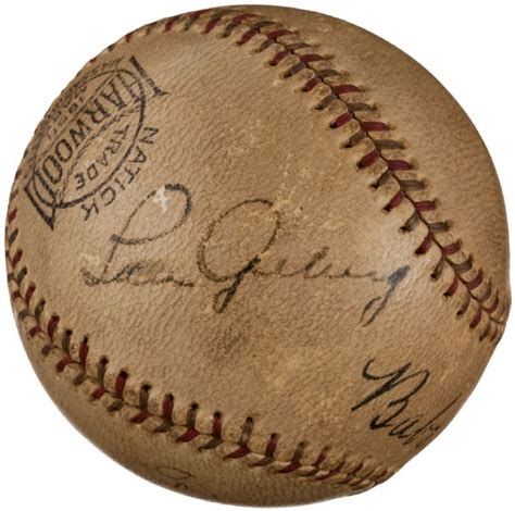 Lot Detail Babe Ruth Lou Gehrig Exquisite Dual Signed Baseball With