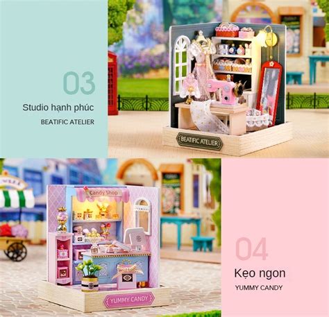 Mô Hình Ngôi Nhà Mini Hạnh Phúc A Pavilion Diy Cửa Hàng Mì Hoa Anh Đào