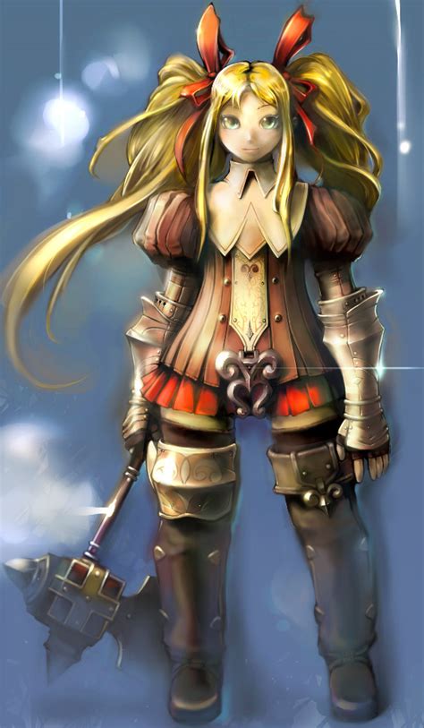 Safebooru 1girl Armor Armored Dress Blonde Hair Gauntlets Green Eyes