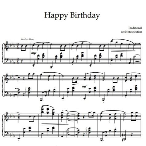 Happy Birthday Piano Solo Sheet Music Pdf Worksheets Library