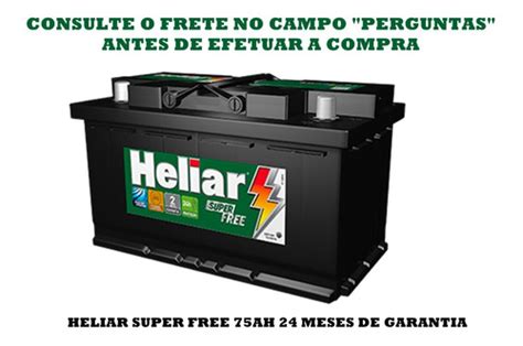 Bateria Amperes Heliar Super Free Caixa Alta Meses Parcelamento