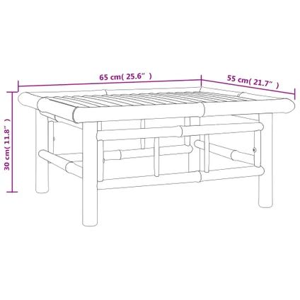 Vidaxl Bamboe Delige Loungeset Met Kussens Bamboe Cr Mewit