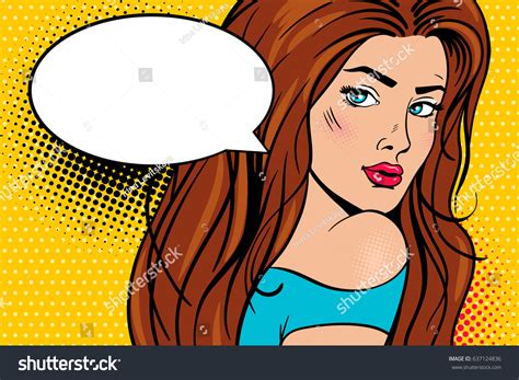 Wow Pop Art Female Face Sexy Surprised Young Royalty Free Stock