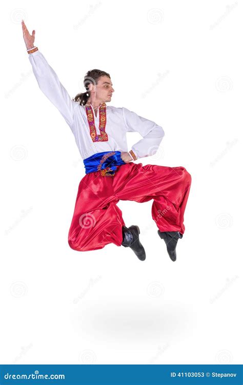 Russian Cossack Dance. Young Dancer Jumping Stock Photo | CartoonDealer ...