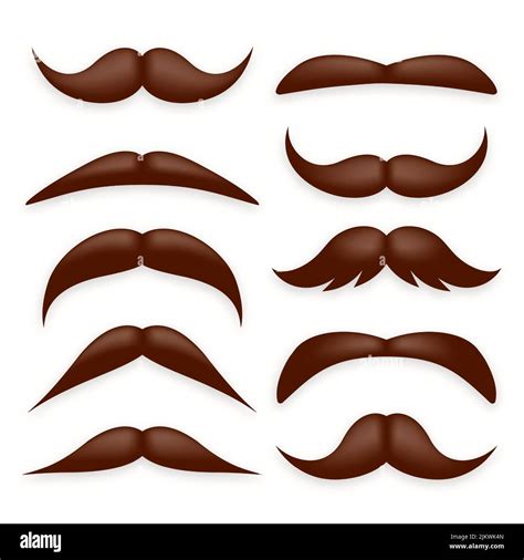 Various Brown Mustache Collection Vintage Retro Mustaches Facial