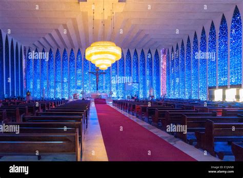 Brasilia Brazil Santuario Dom Bosco Church Stock Photo Alamy