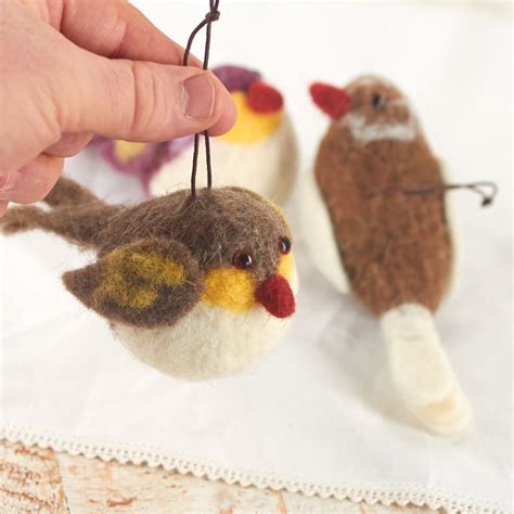 Felted Bird Ornament Set Christmas Ornaments Christmas And Winter