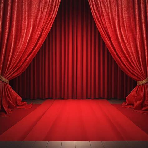 Premium Ai Image Podium With Red Carpet And Curtain In Glow Of