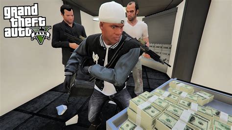 Franklin Michael And Trevor Robs A New Highly Secured Bank In Gta 5