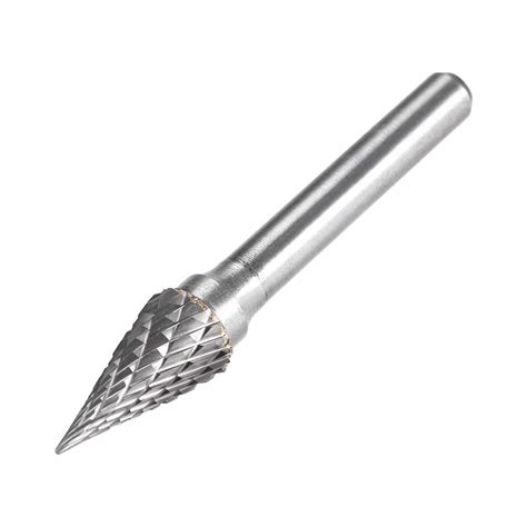 Uxcell Tungsten Carbide Rotary Files 1 4 Shank Double Cut Cone Shape