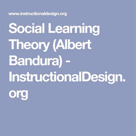 Social Learning Theory Albert Bandura