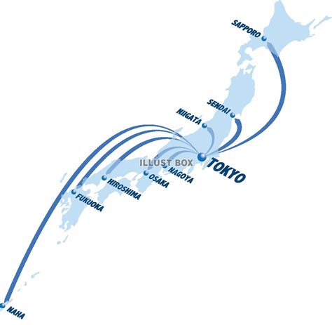 無料イラスト 東京から全国へ