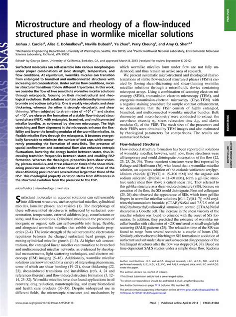 Pdf Microstructure And Rheology Of A Flow Induced Structured Phase Dokumen Tips